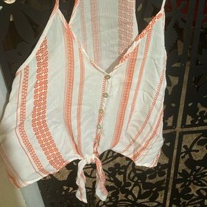 Forever 21 woven orange n white cami top Medium